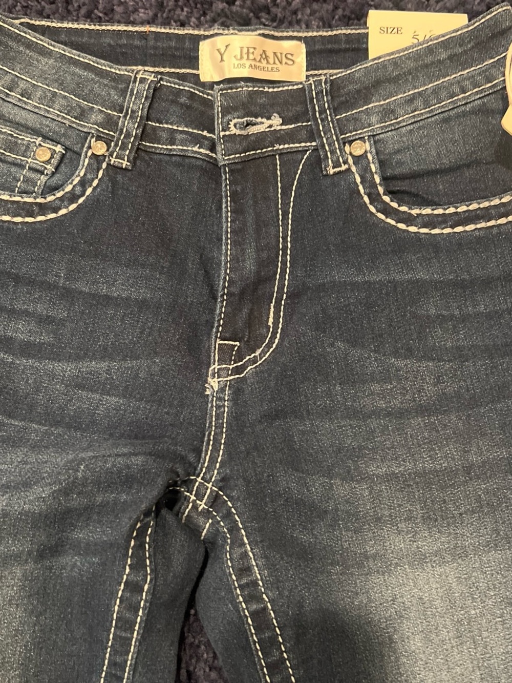 & Other Stories Bootcut Jeans in Dark Blue with Contrast Stitching